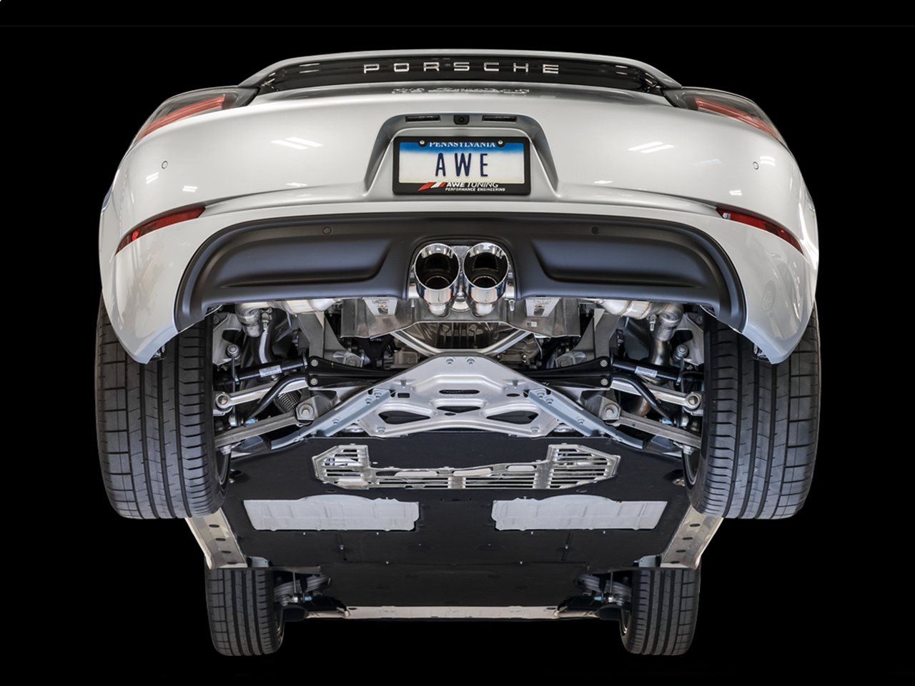 AWE Touring Edition Exhaust for Porsche 718 Boxster / Cayman - Chrome Silver Tips (3015-32080)