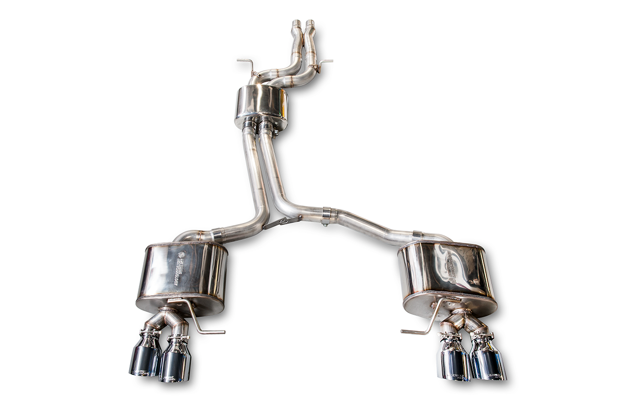 AWE Touring Edition Exhaust for 8R SQ5 - Quad Outlet, Chrome Silver Tips (3015-42052)