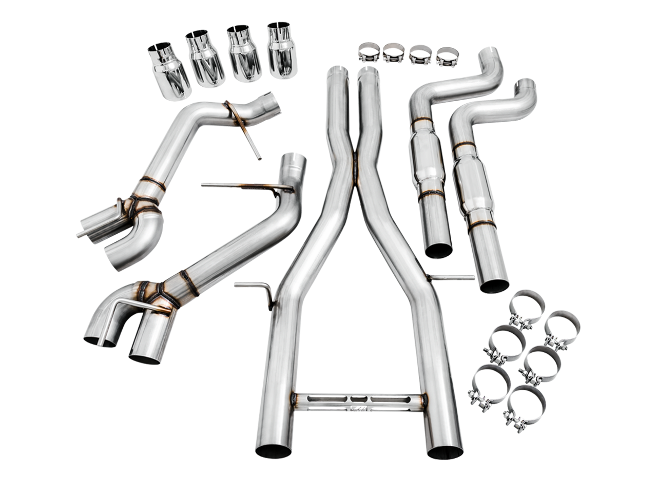 AWE Track Edition Cat-back Exhaust for Gen6 Camaro SS / ZL1 - Resonated - Chrome Silver Tips (Quad Outlet) (3015-42090)