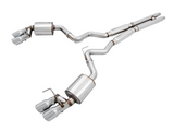 AWE Touring Edition Cat-back Exhaust for the 2018+ Mustang GT - Quad Chrome Silver Tips (3015-42102)