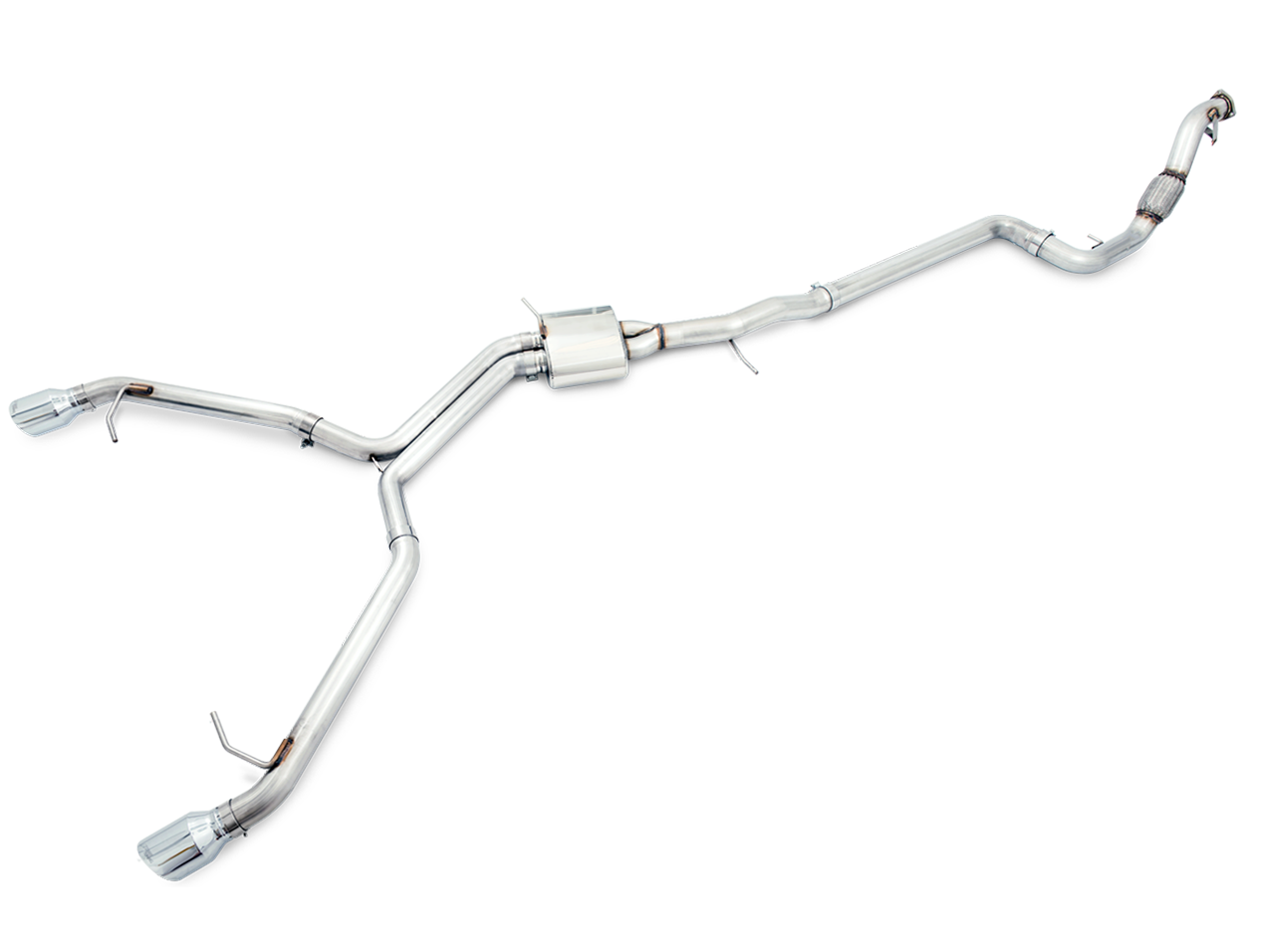 AWE Track Edition Exhaust for B9 A4, Dual Outlet - Chrome Silver Tips (includes DP) (3020-32024)