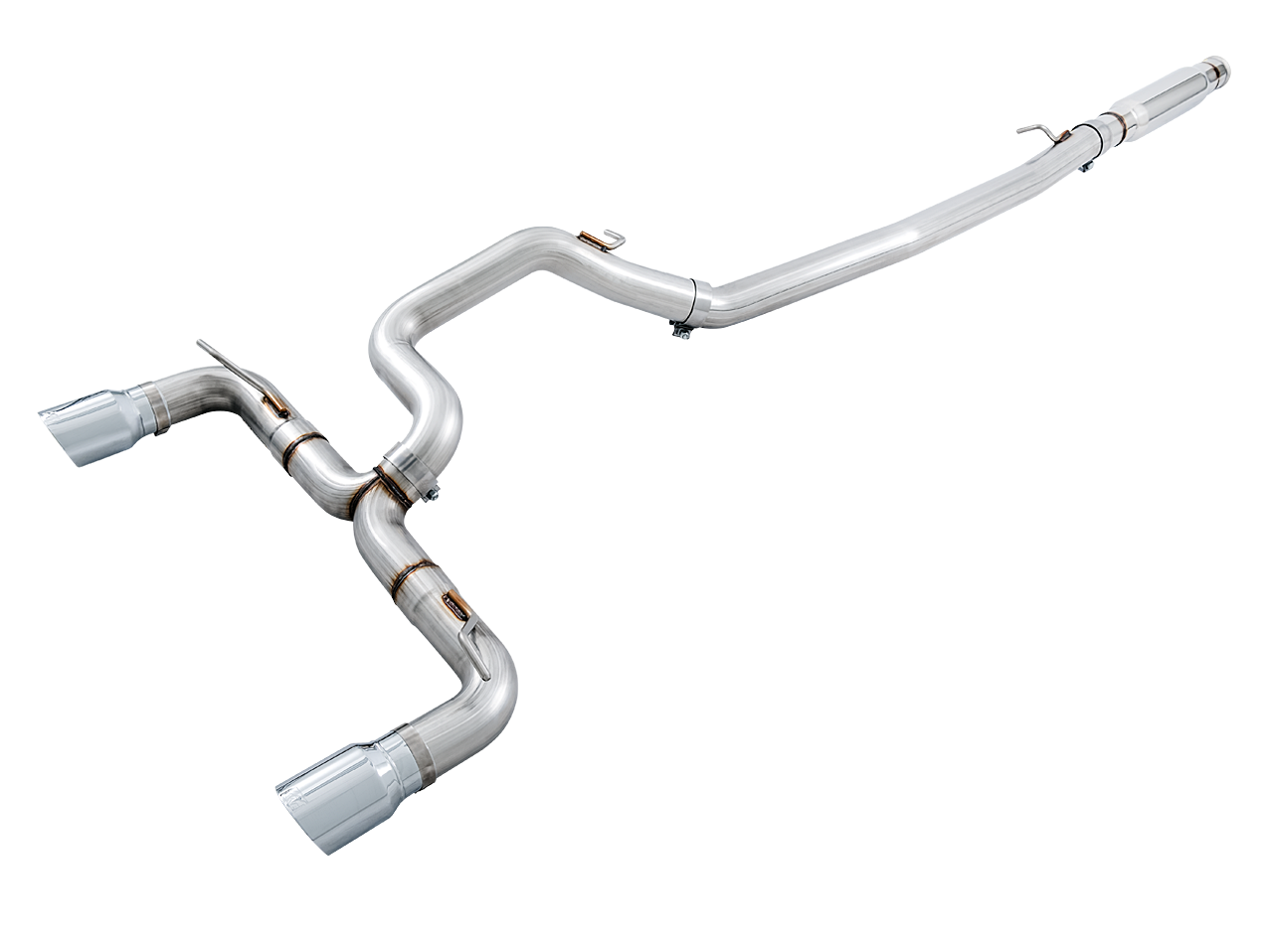 AWE Track Edition Cat-back Exhaust for Ford Focus RS - Chrome Silver Tips (3020-32030)