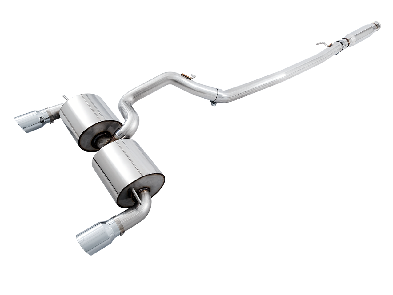 AWE Touring Edition Cat-back Exhaust for Ford Focus RS- Resonated - Chrome Silver Tips (3020-32036)