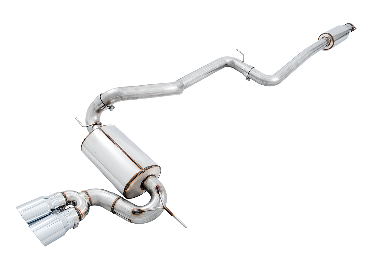 AWE Touring Edition Cat-back Exhaust for Ford Focus ST - Resonated - Chrome Silver Tips (3020-32038)