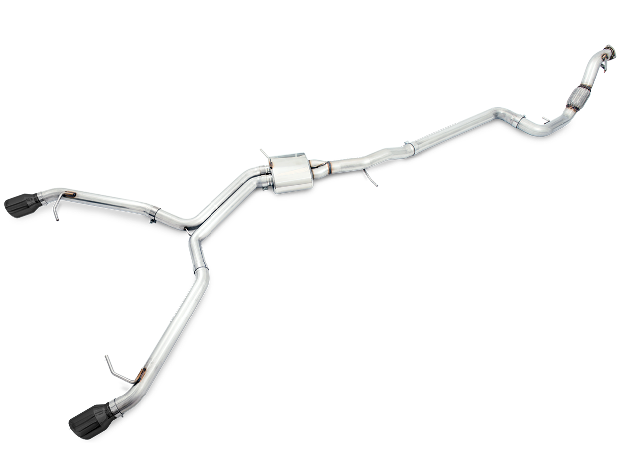 AWE Track Edition Exhaust for B9 A4, Dual Outlet - Diamond Black Tips (includes DP) (3020-33026)