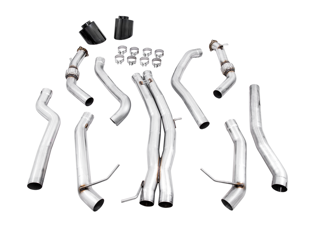AWE Track Edition Exhaust for Audi B9 RS 5 Coupe - Non-Resonated - Diamond Black RS-style Tips (3020-33058)