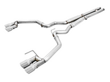AWE Track Edition Cat-back Exhaust for the 2018+ Mustang GT - Quad Chrome Silver Tips (3020-42064)