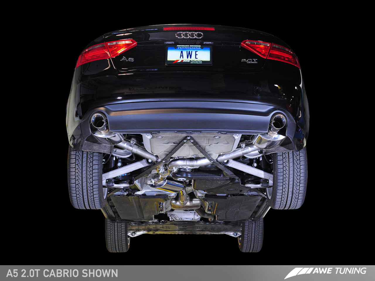 AWE Tuning Audi B7 A4 3.2L Track Edition Quad Tip Exhaust - Polished Silver  Tips